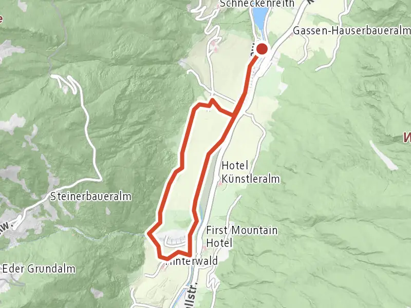 Wüstlau-Schleife drawn on a map of the valley