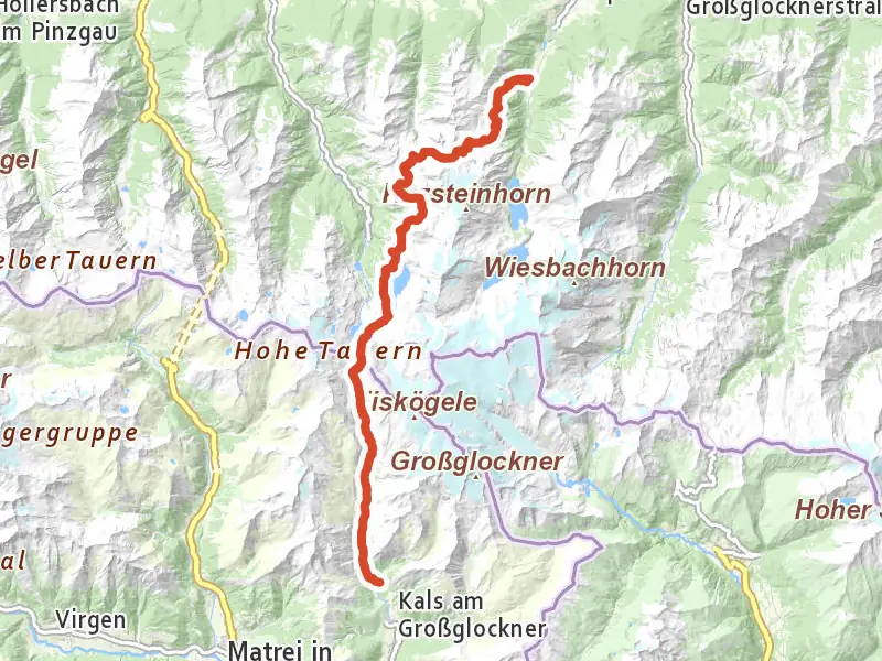 AV Weg 711 drawn on a map of the valley