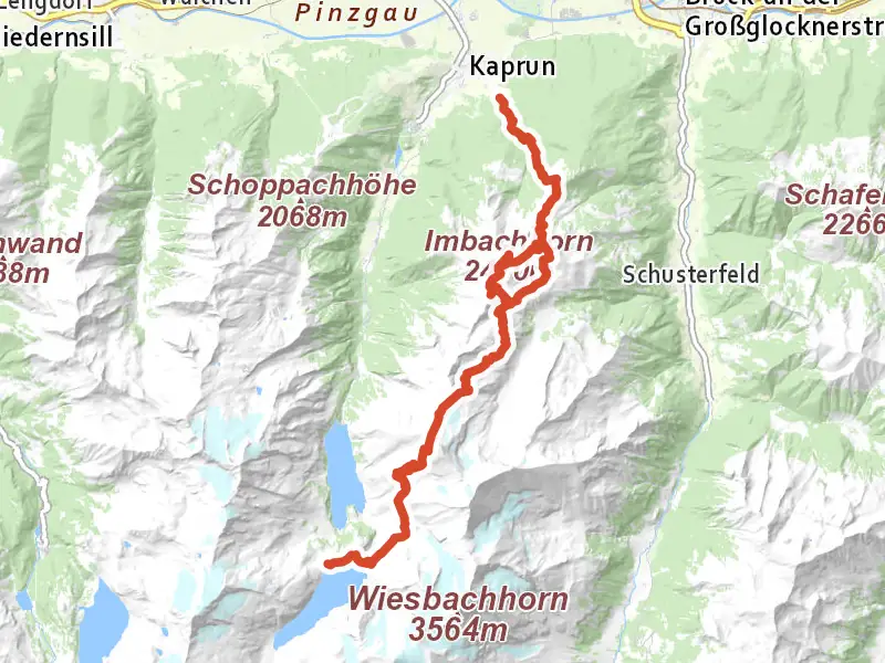 AV Weg 723 drawn on a map of the valley