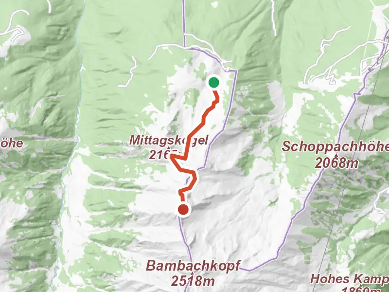 Große Arche drawn on a map of the valley