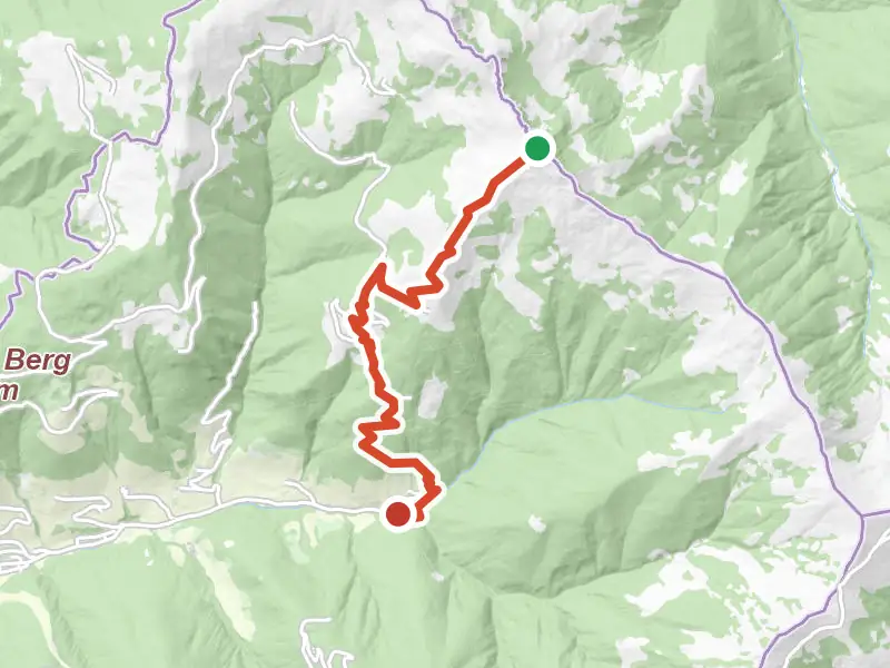 Wanderweg 81 drawn on a map of the valley