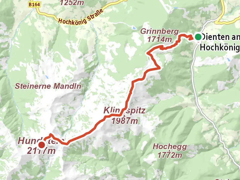 AV Weg 440 drawn on a map of the valley