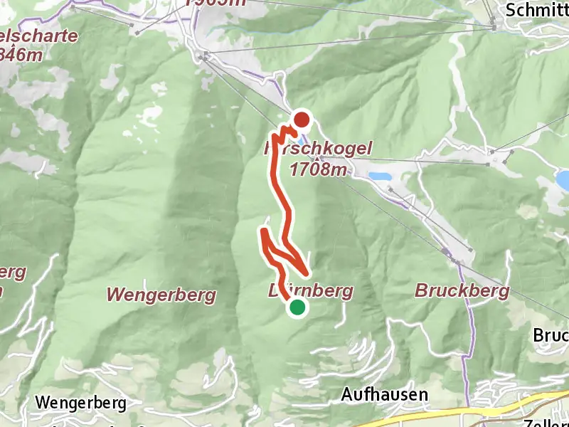 Wanderweg 8A drawn on a map of the valley