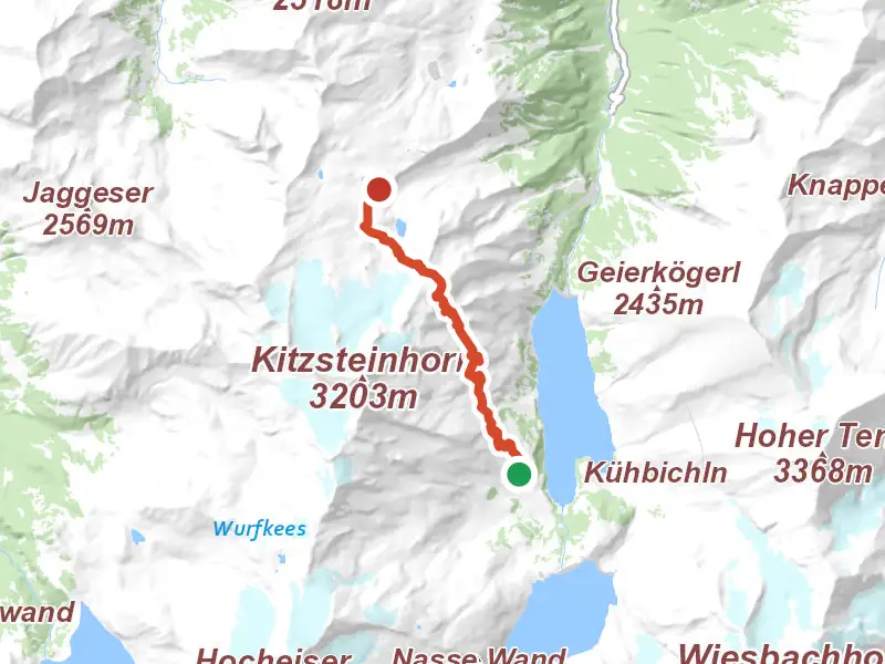 AV Weg 726 drawn on a map of the valley