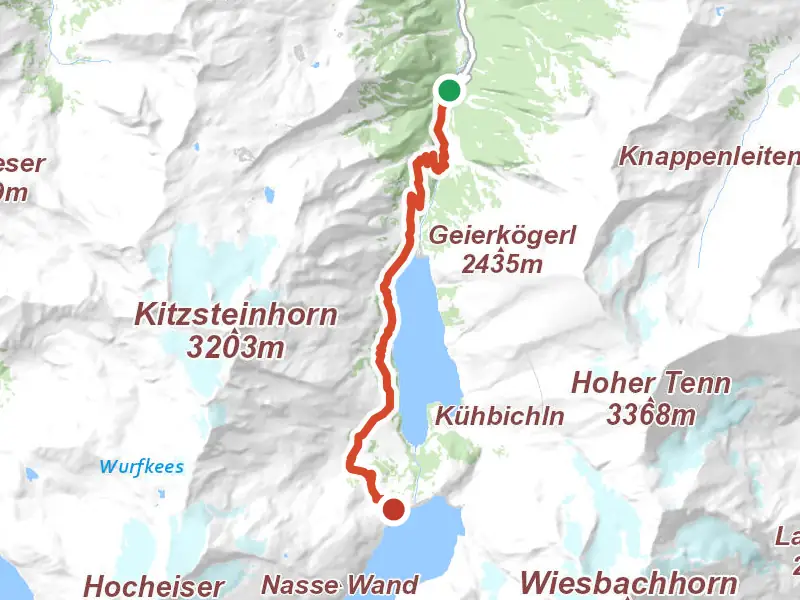 Wanderweg 31 drawn on a map of the valley