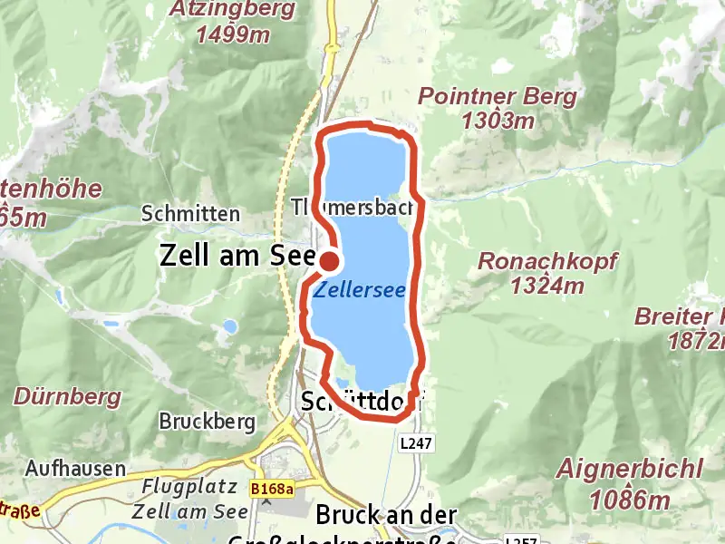 Seepromenade drawn on a map of the valley