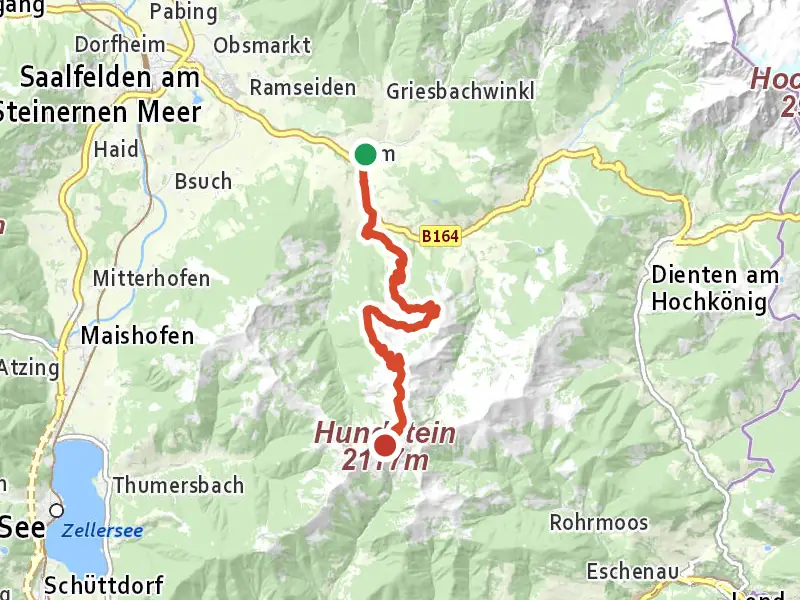 MA 05 | Hundstein-Runde drawn on a map of the valley